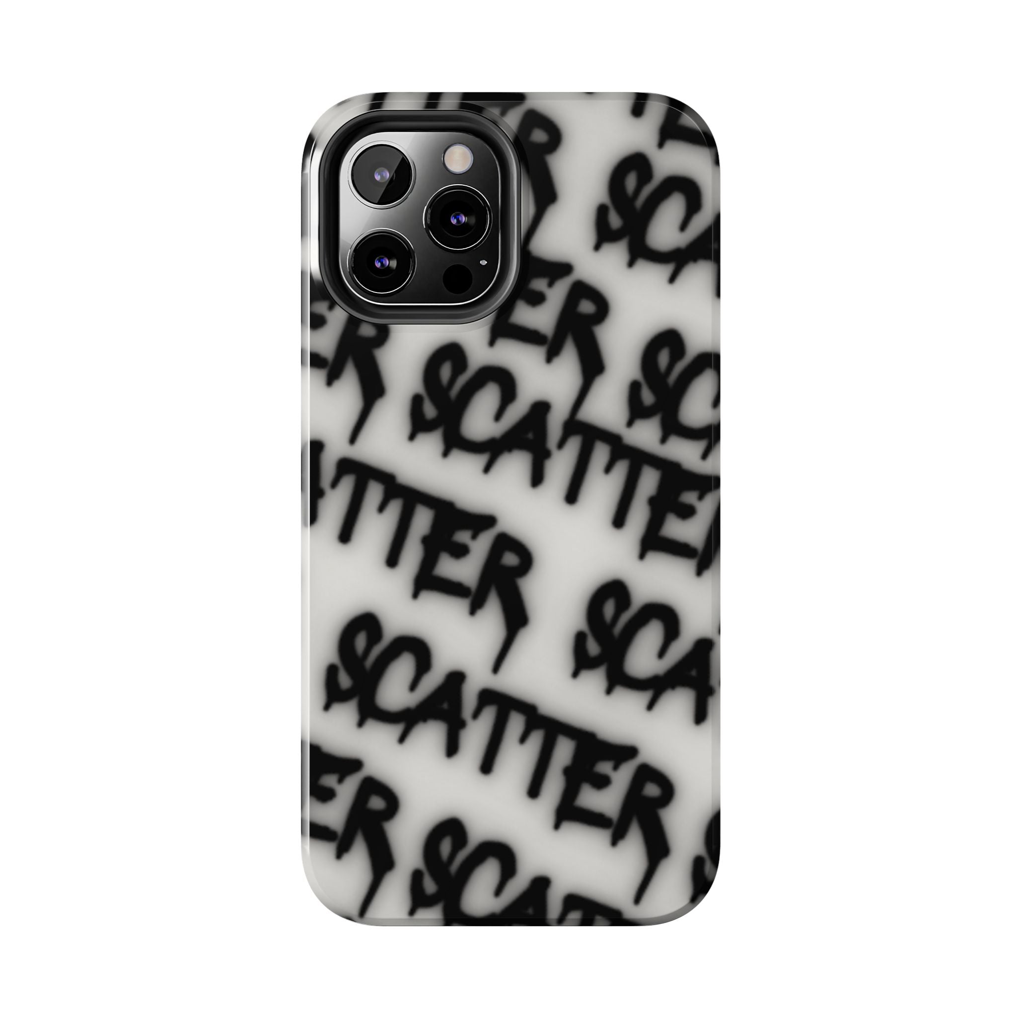 Scatter Graffiti Tough Phone Case – Black Spray-Style Protective Cover
