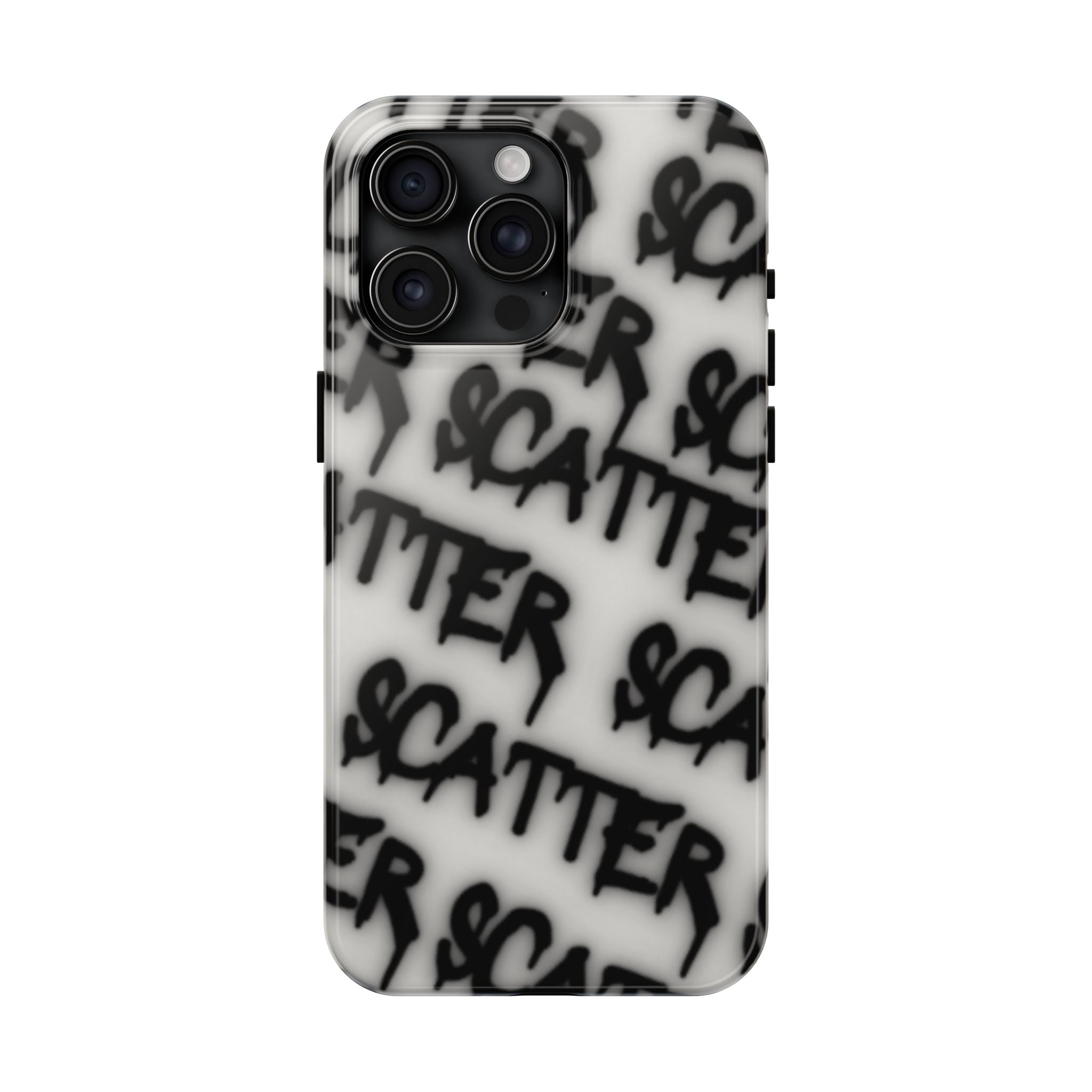 Scatter Graffiti Tough Phone Case – Black Spray-Style Protective Cover