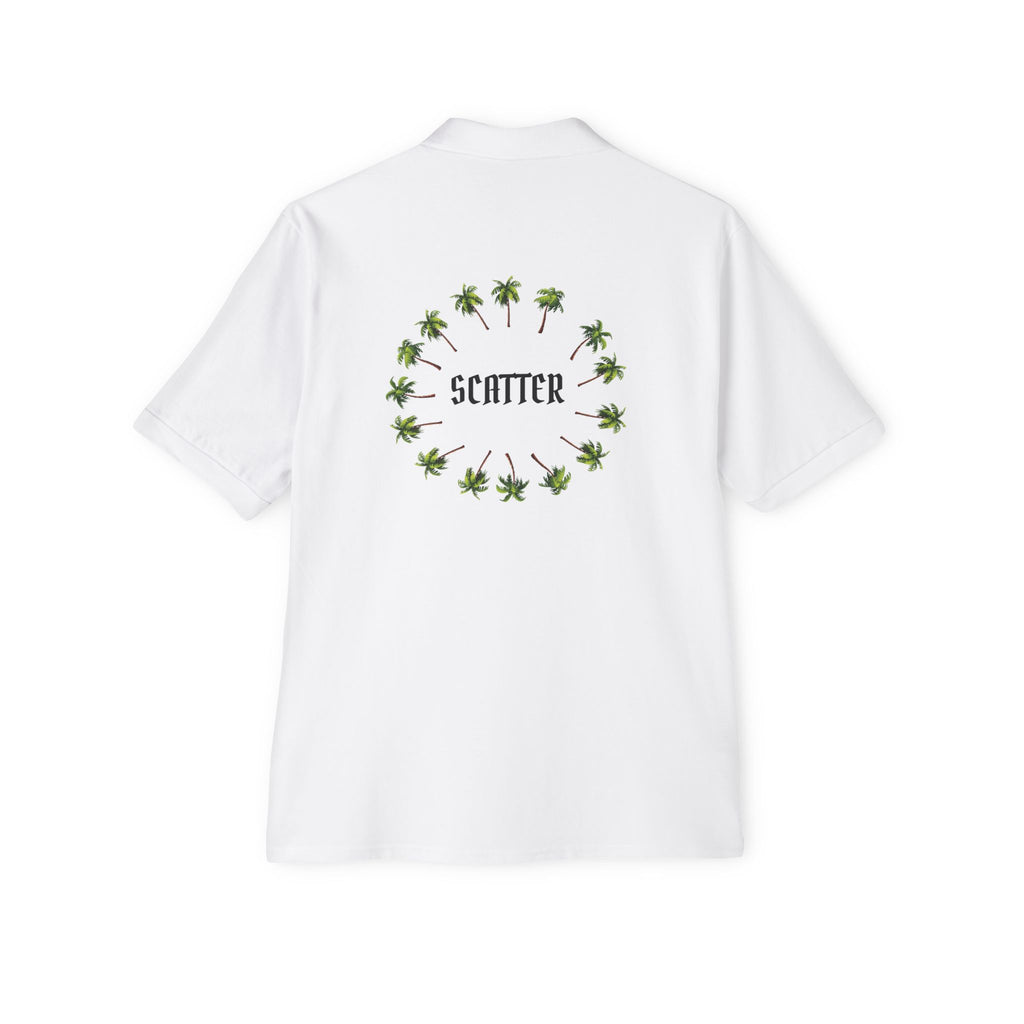 SCATTER Men's Skull & Palm Circle Polo — Scatter Graphic Piqué Shirt