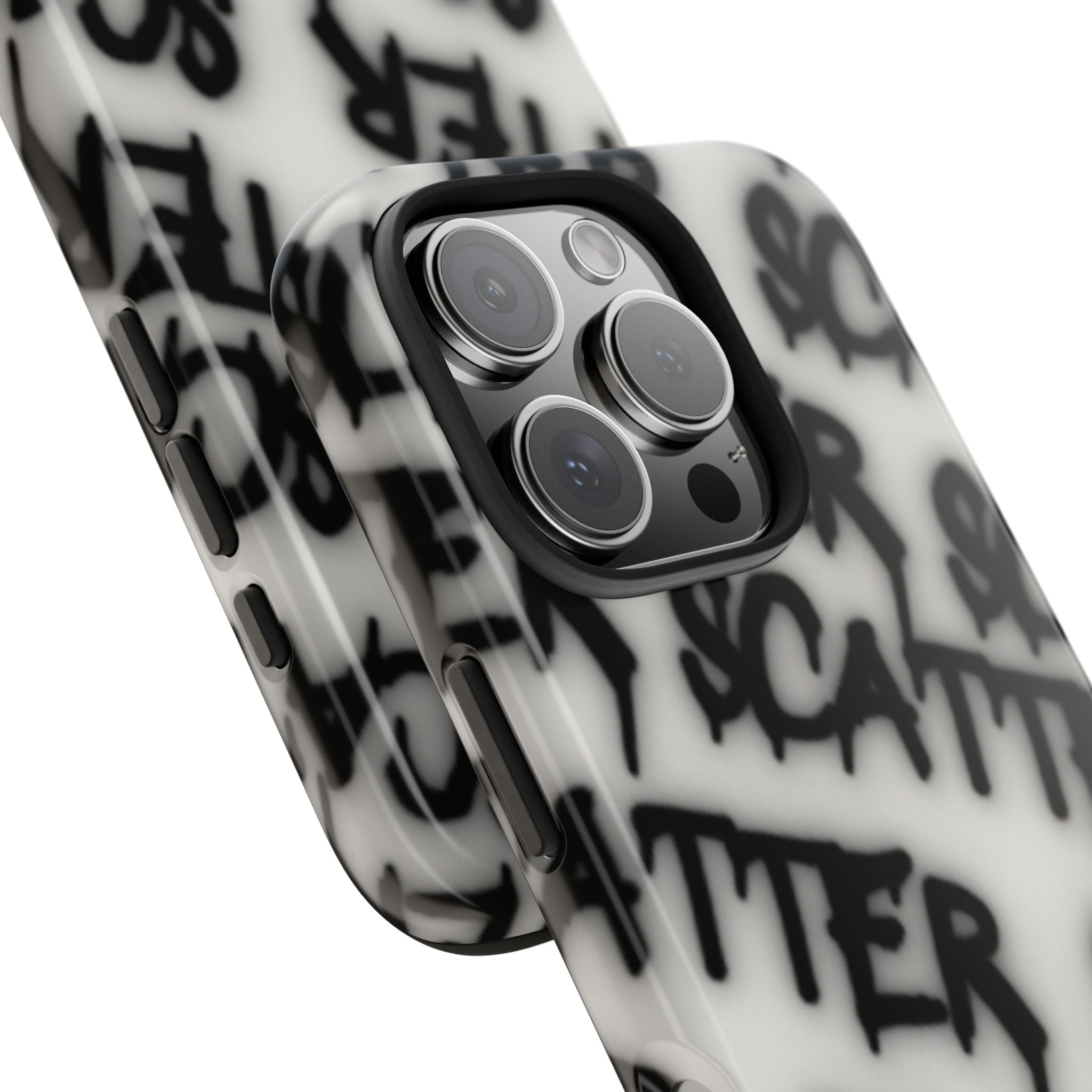 Scatter Graffiti Tough Phone Case – Black Spray-Style Protective Cover