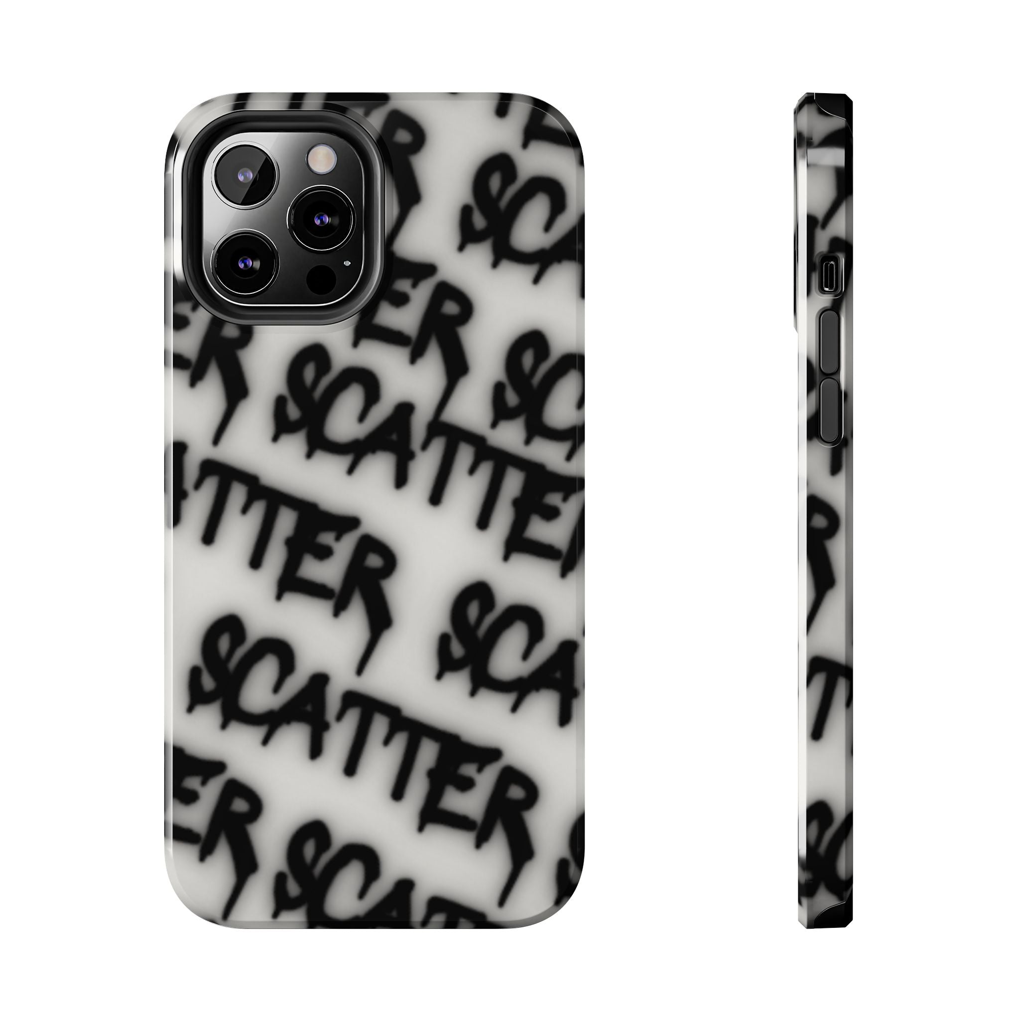 Scatter Graffiti Tough Phone Case – Black Spray-Style Protective Cover