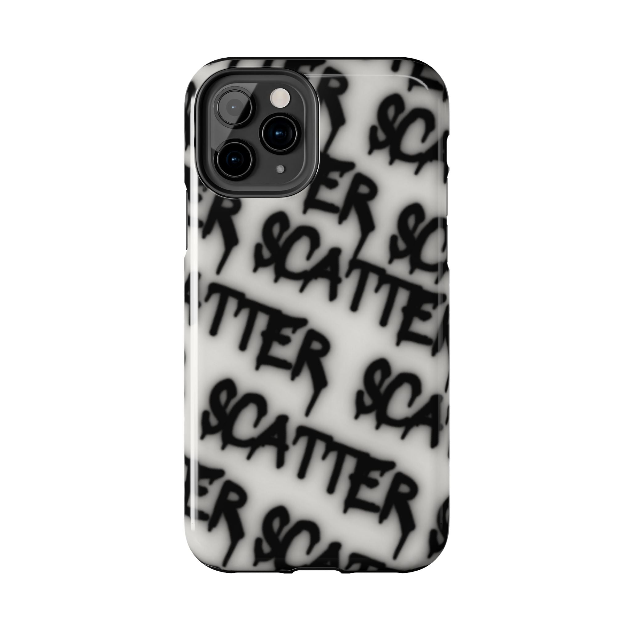 Scatter Graffiti Tough Phone Case – Black Spray-Style Protective Cover