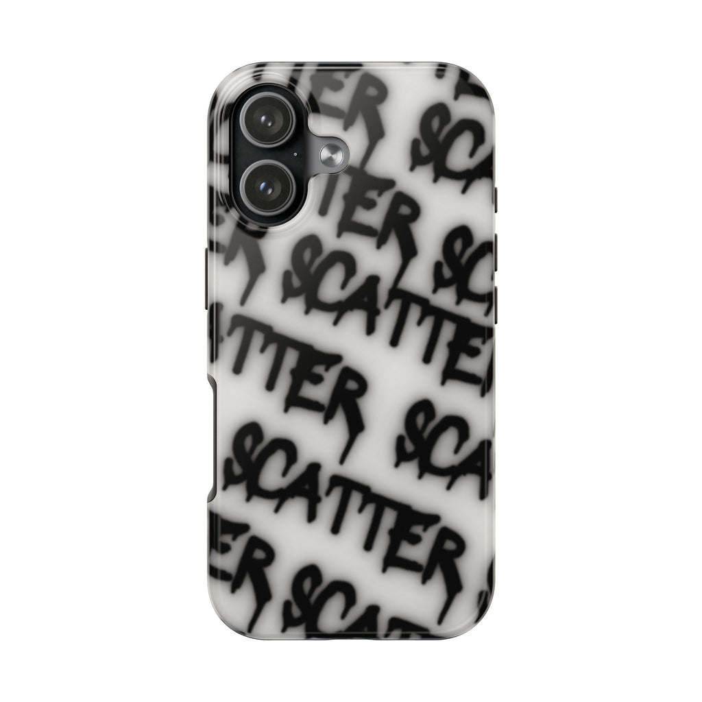 Scatter Graffiti Tough Phone Case – Black Spray-Style Protective Cover