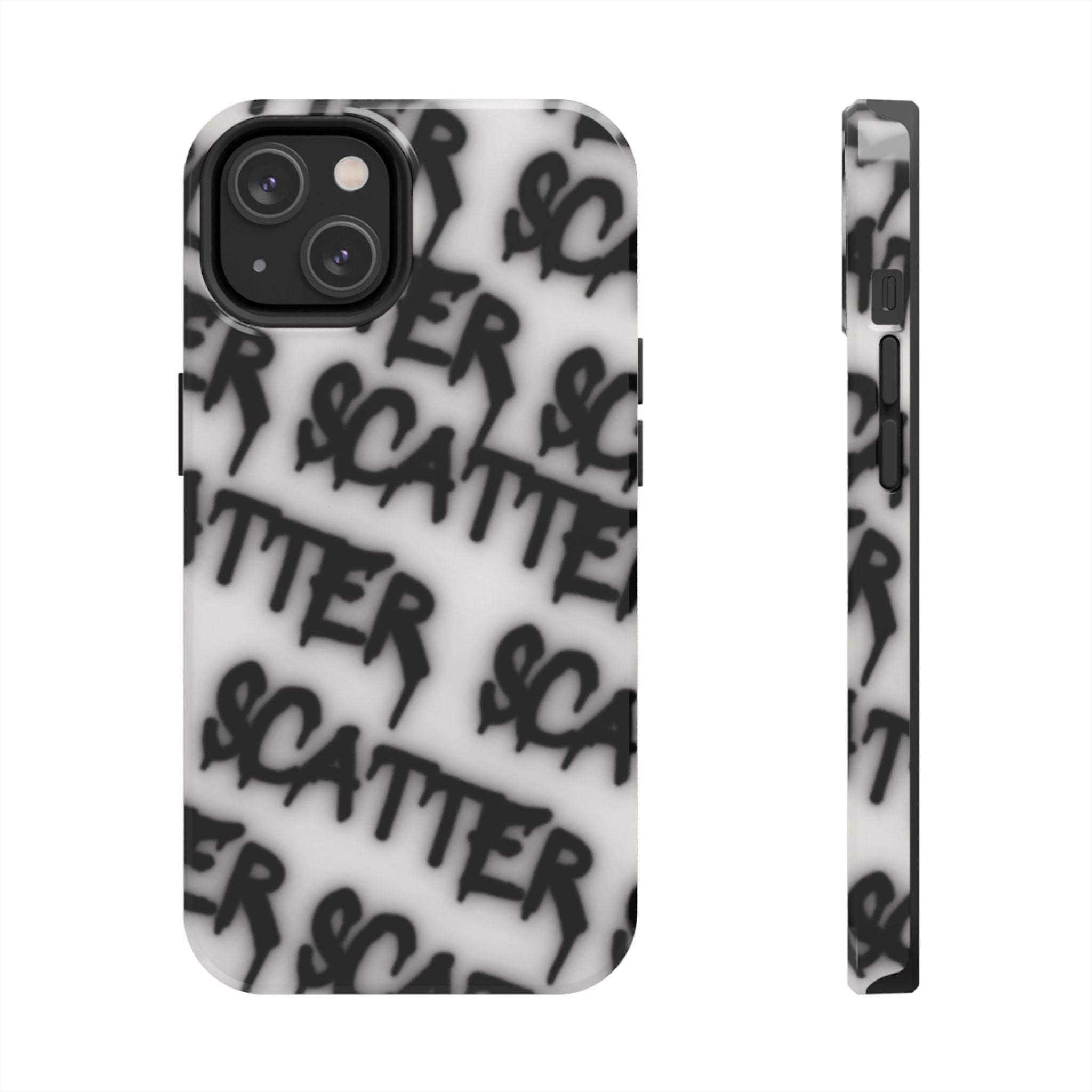 Scatter Graffiti Tough Phone Case – Black Spray-Style Protective Cover