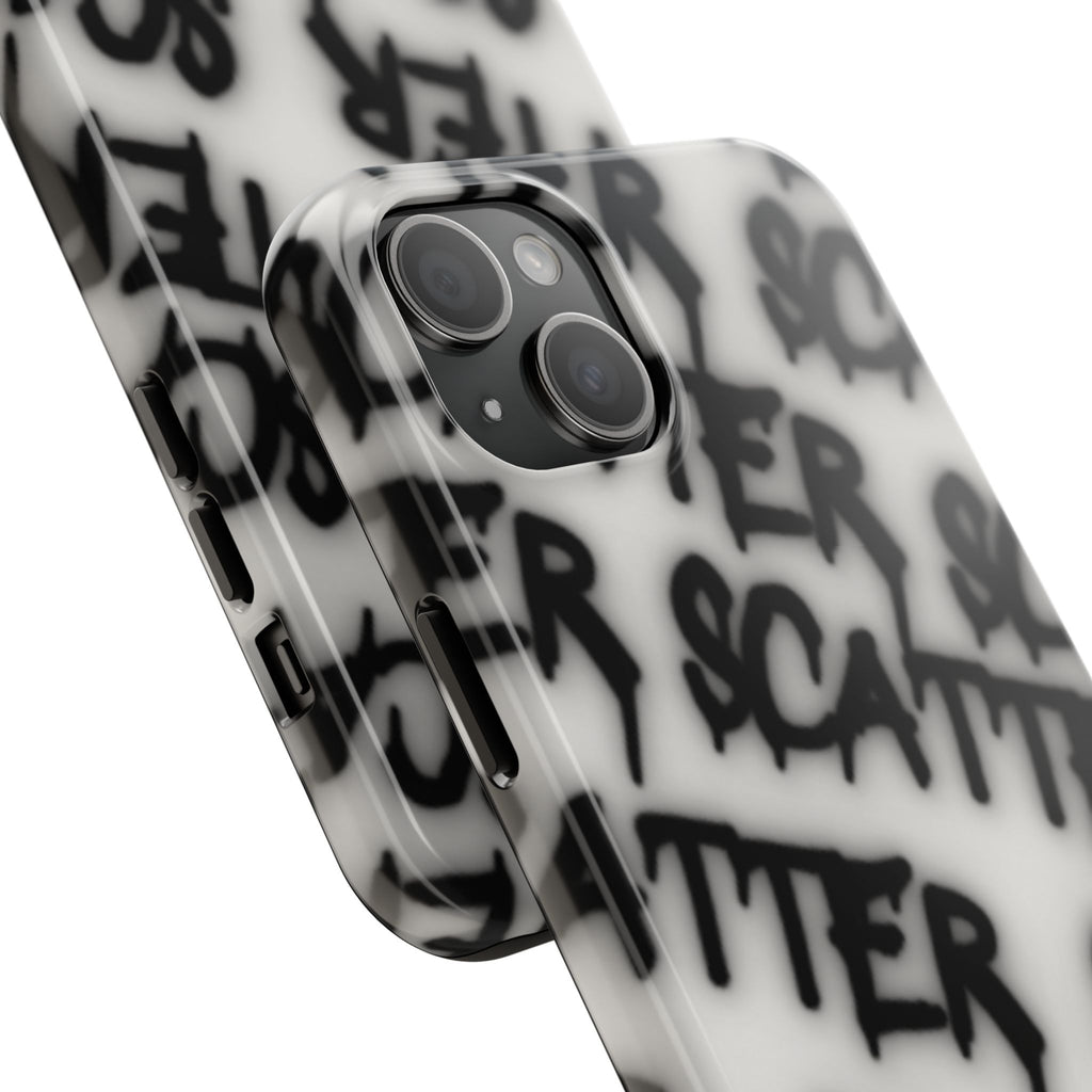 Scatter Graffiti Tough Phone Case – Black Spray-Style Protective Cover