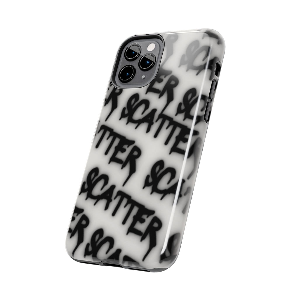 Scatter Graffiti Tough Phone Case – Black Spray-Style Protective Cover