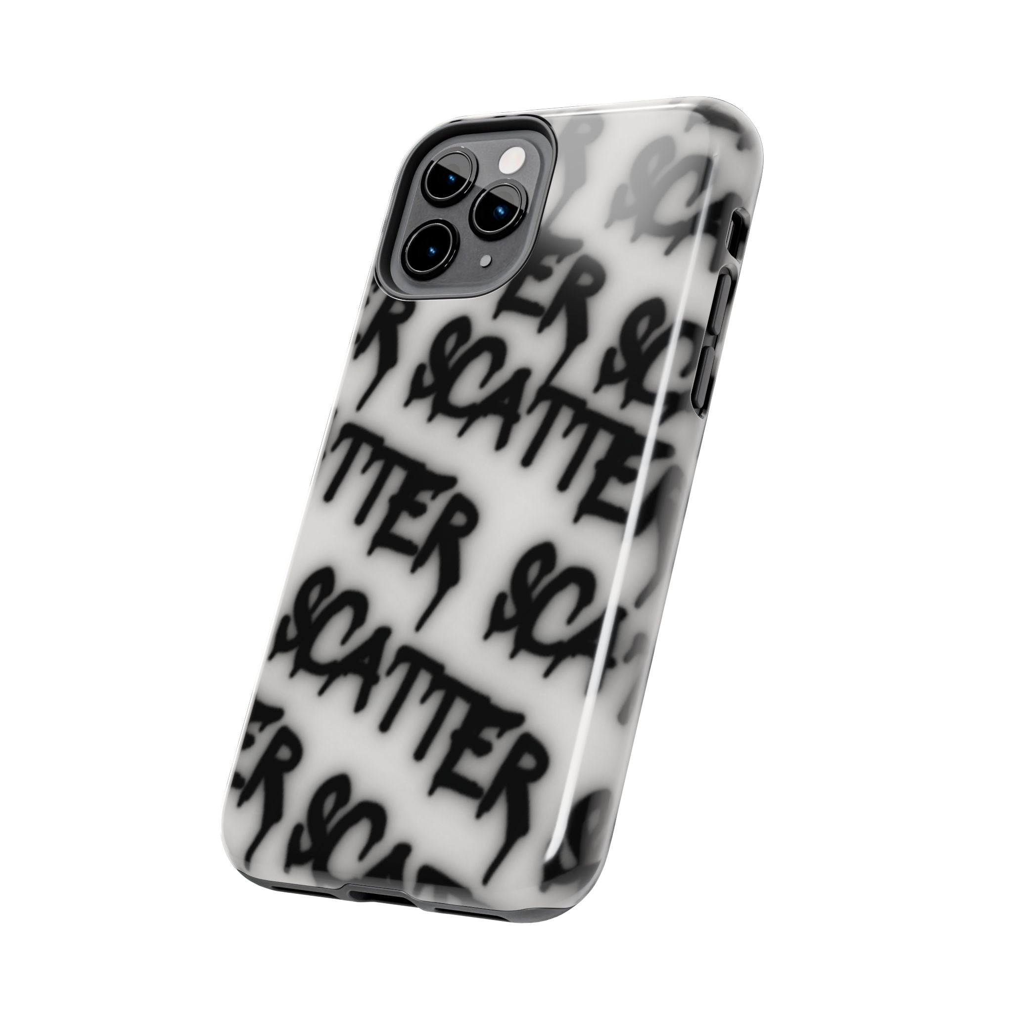 Scatter Graffiti Tough Phone Case – Black Spray-Style Protective Cover