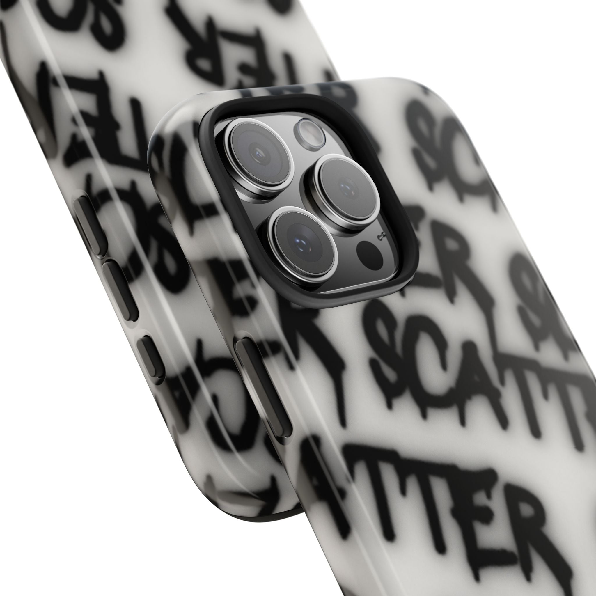 Scatter Graffiti Tough Phone Case – Black Spray-Style Protective Cover