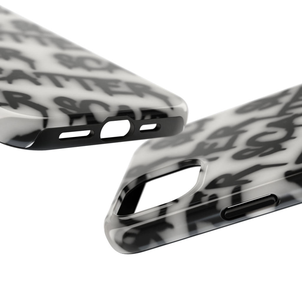 Scatter Graffiti Tough Phone Case – Black Spray-Style Protective Cover