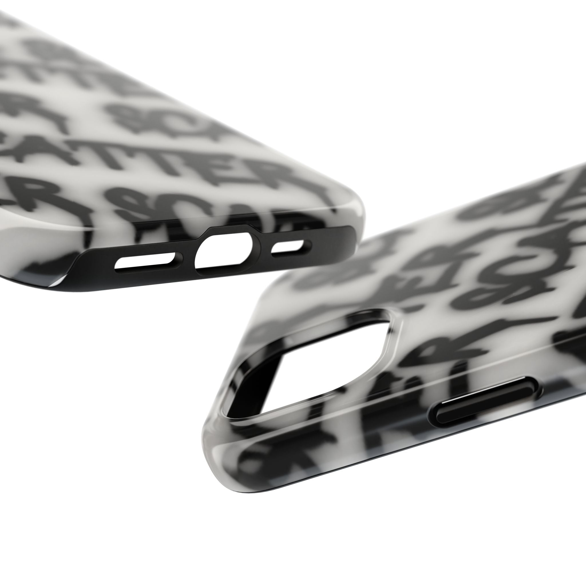 Scatter Graffiti Tough Phone Case – Black Spray-Style Protective Cover