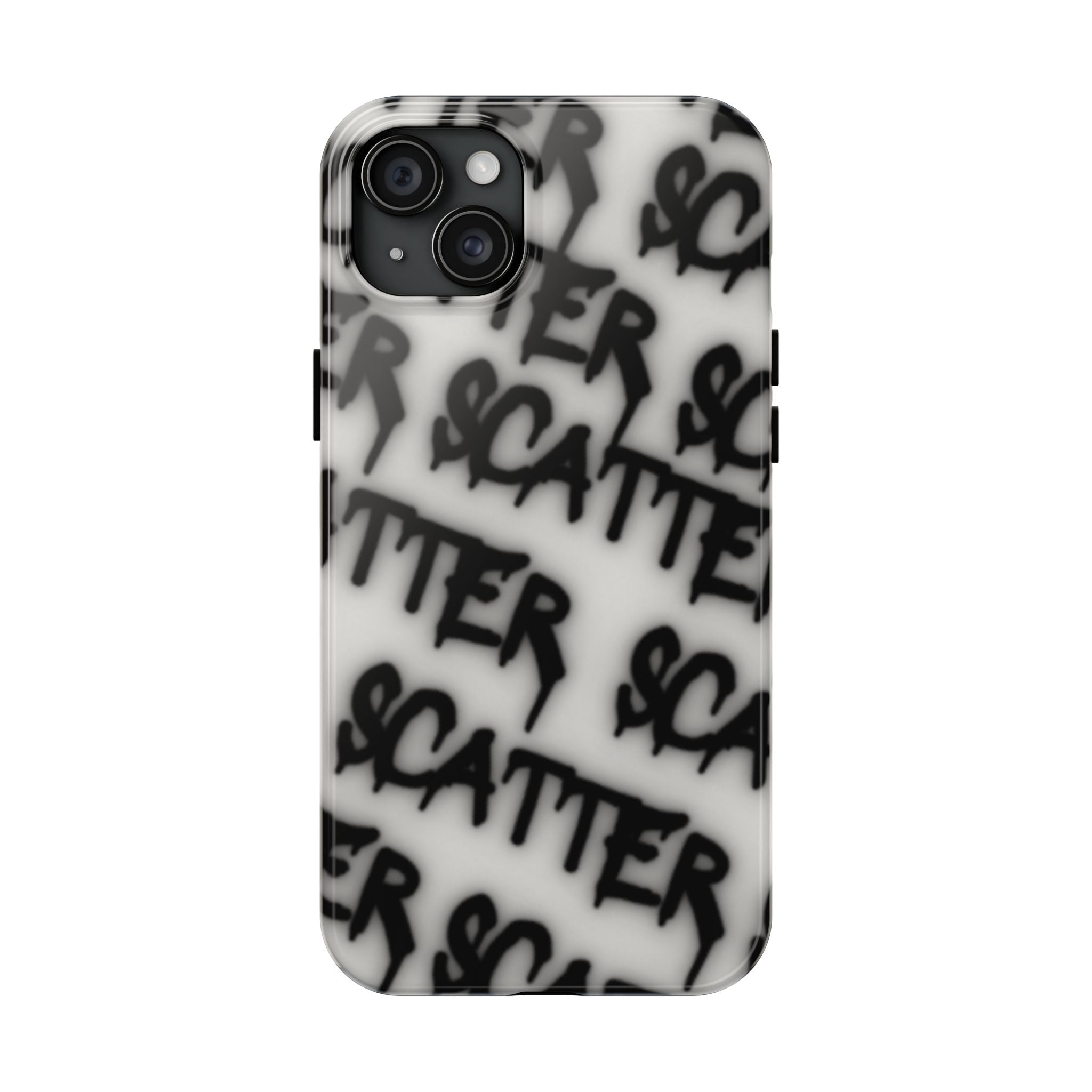 Scatter Graffiti Tough Phone Case – Black Spray-Style Protective Cover
