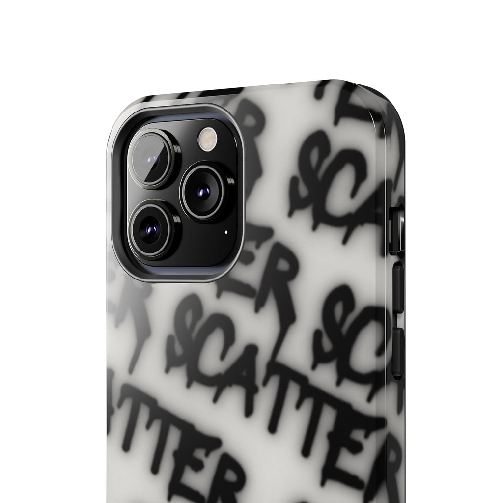 Scatter Graffiti Tough Phone Case – Black Spray-Style Protective Cover