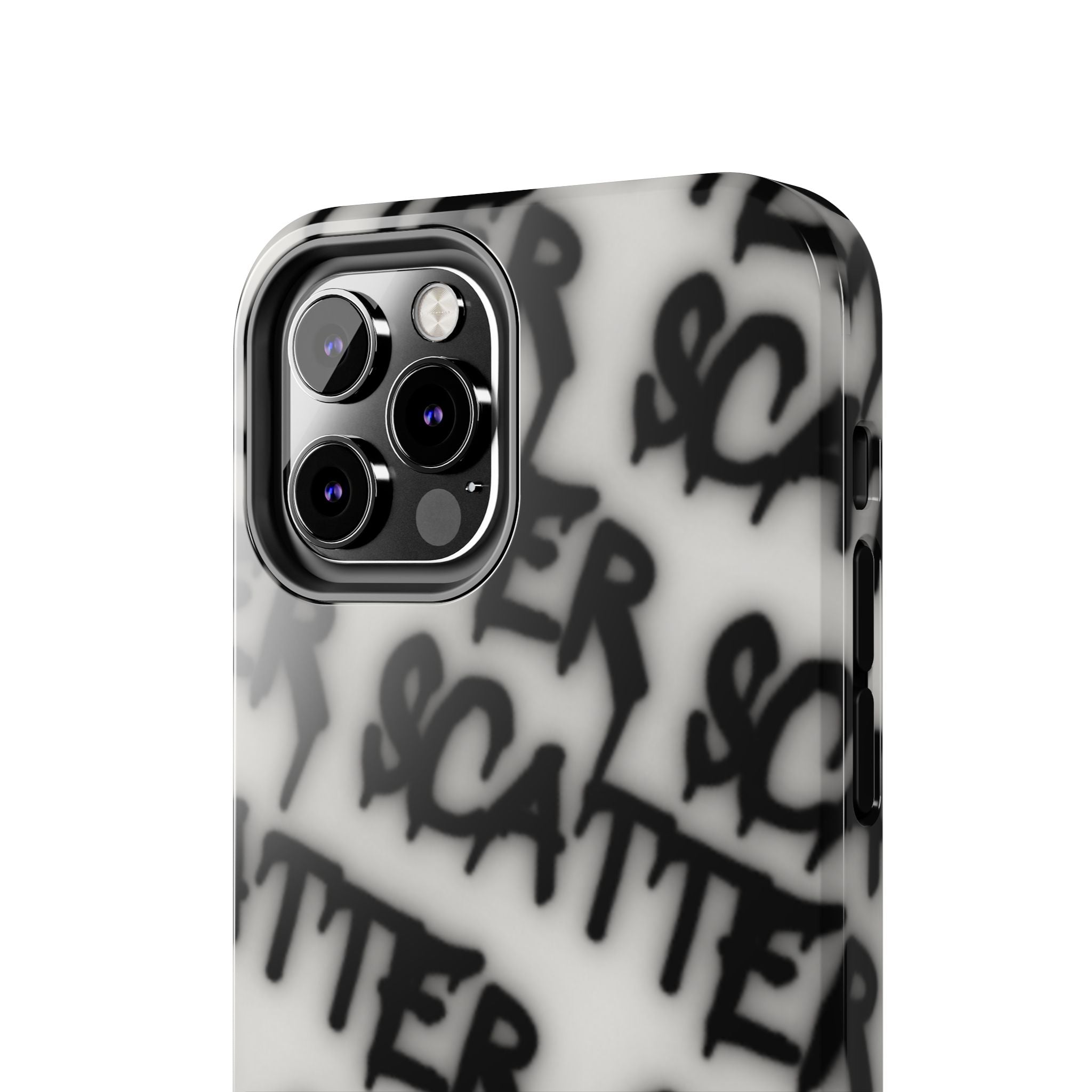 Scatter Graffiti Tough Phone Case – Black Spray-Style Protective Cover