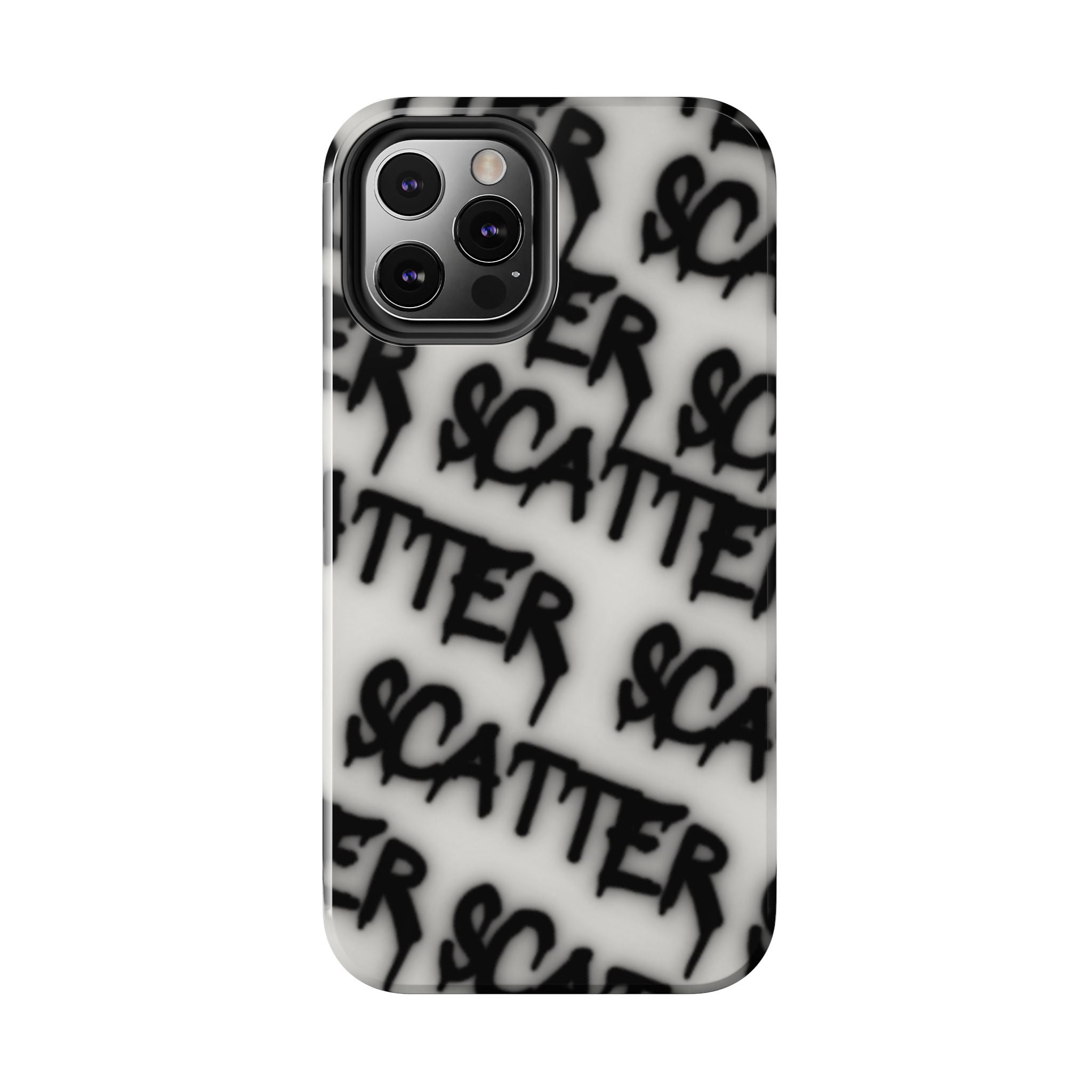 Scatter Graffiti Tough Phone Case – Black Spray-Style Protective Cover
