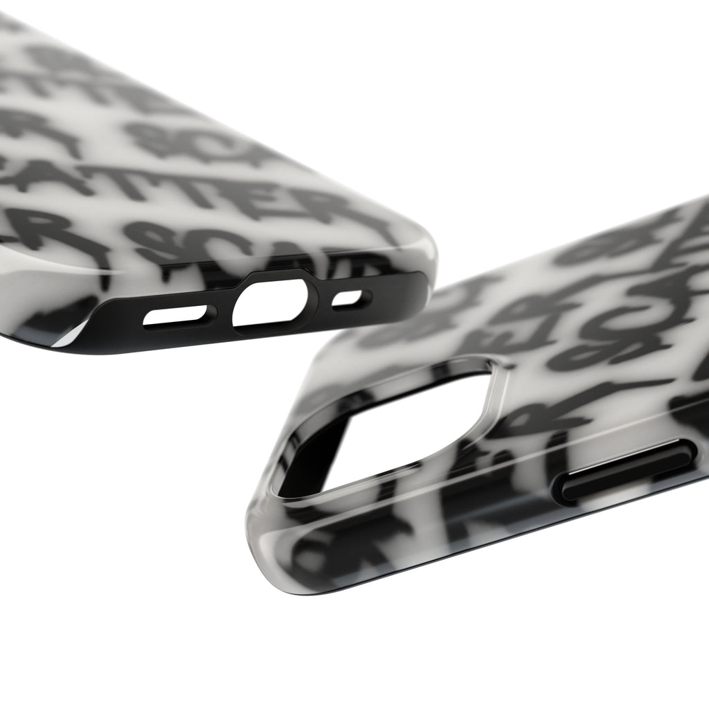 Scatter Graffiti Tough Phone Case – Black Spray-Style Protective Cover