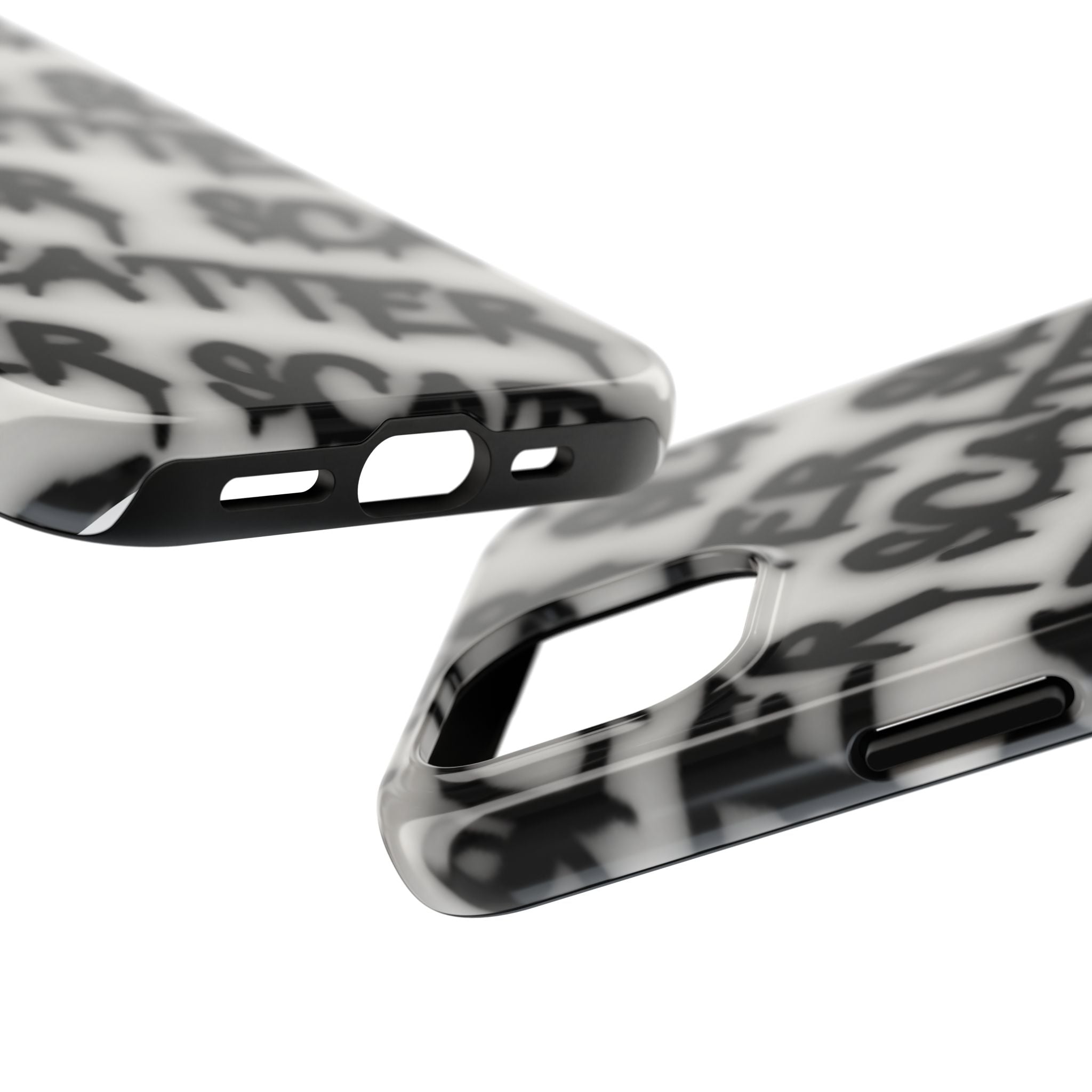 Scatter Graffiti Tough Phone Case – Black Spray-Style Protective Cover