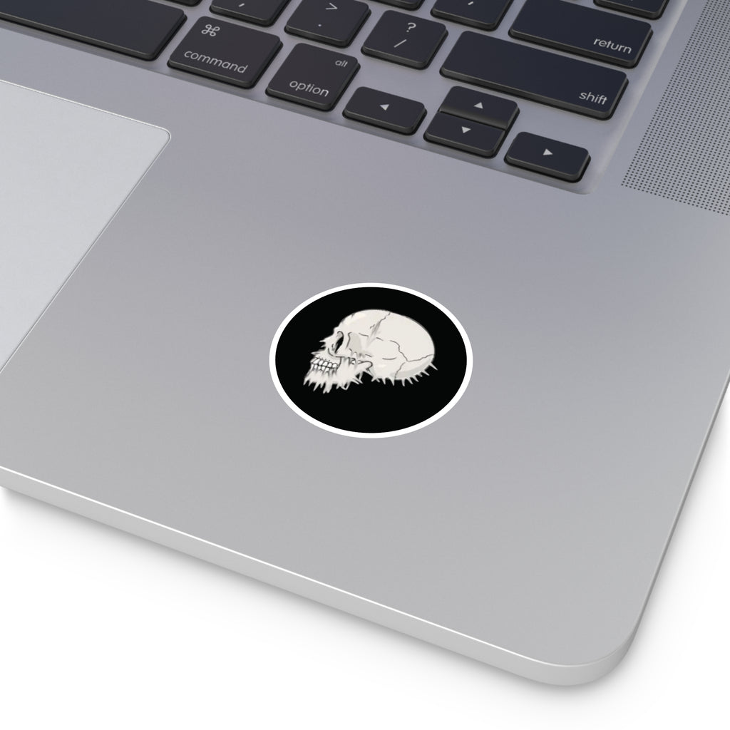 Skull Sticker — Round Gothic Skull Decal (Indoor/Outdoor)