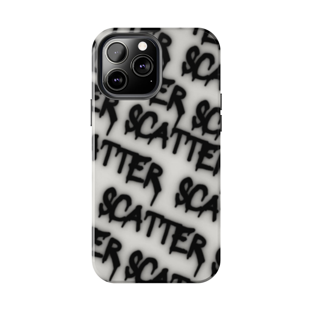 Scatter Graffiti Tough Phone Case – Black Spray-Style Protective Cover