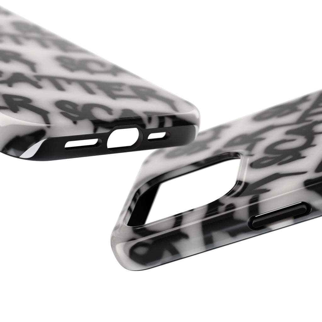Scatter Graffiti Tough Phone Case – Black Spray-Style Protective Cover