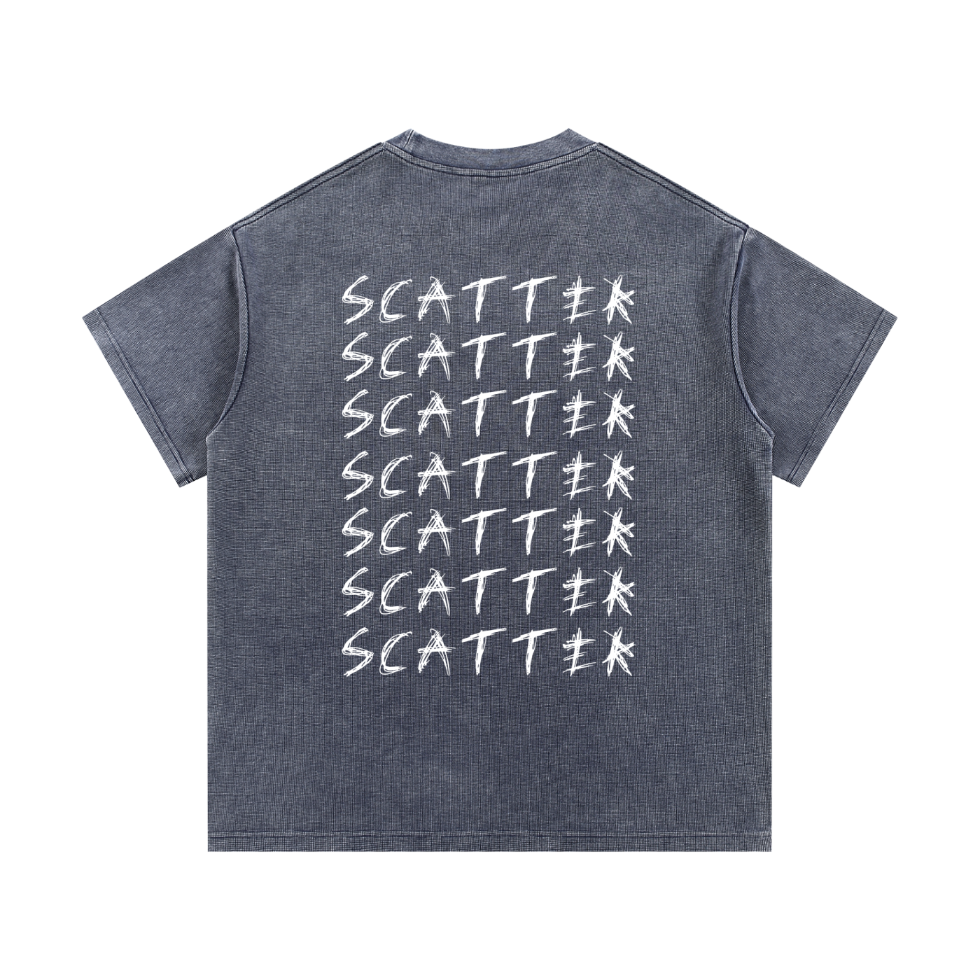 Mineral Wash Waffle Knit Scatter skull graphic